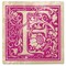 Christmas by Krebs 4pc Ivory and Tutti Frutti Pink Alphabet "F" Square Monogram Coasters 4"